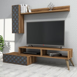 Hanah Home Planet Mueble de TV Nogal y Calcedonia